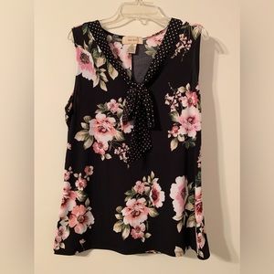 Diana Belle floral sleeveless blouse